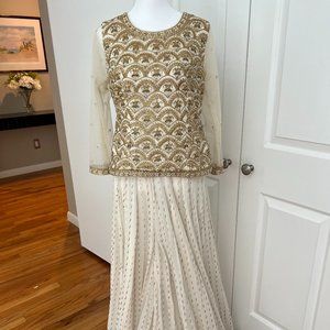 Cream and gold Indian Palazzo set